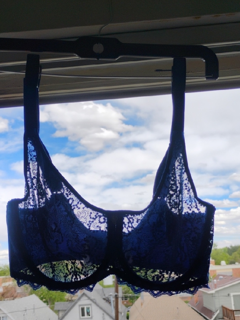 EMPREINTE Blue Lace Underwire Bra with Feminine Floral Lace - Picture 2 of 11